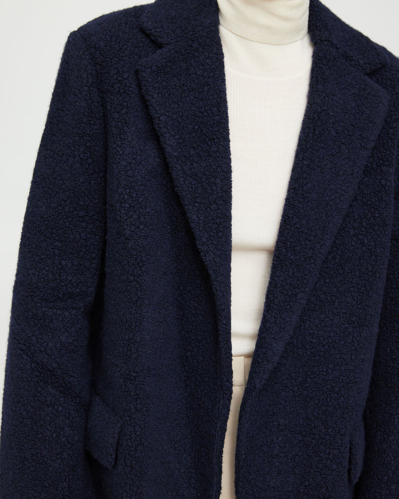 Theory NYC - Cut & Sew Knit - Faux Fur Boy Jkt - Navy