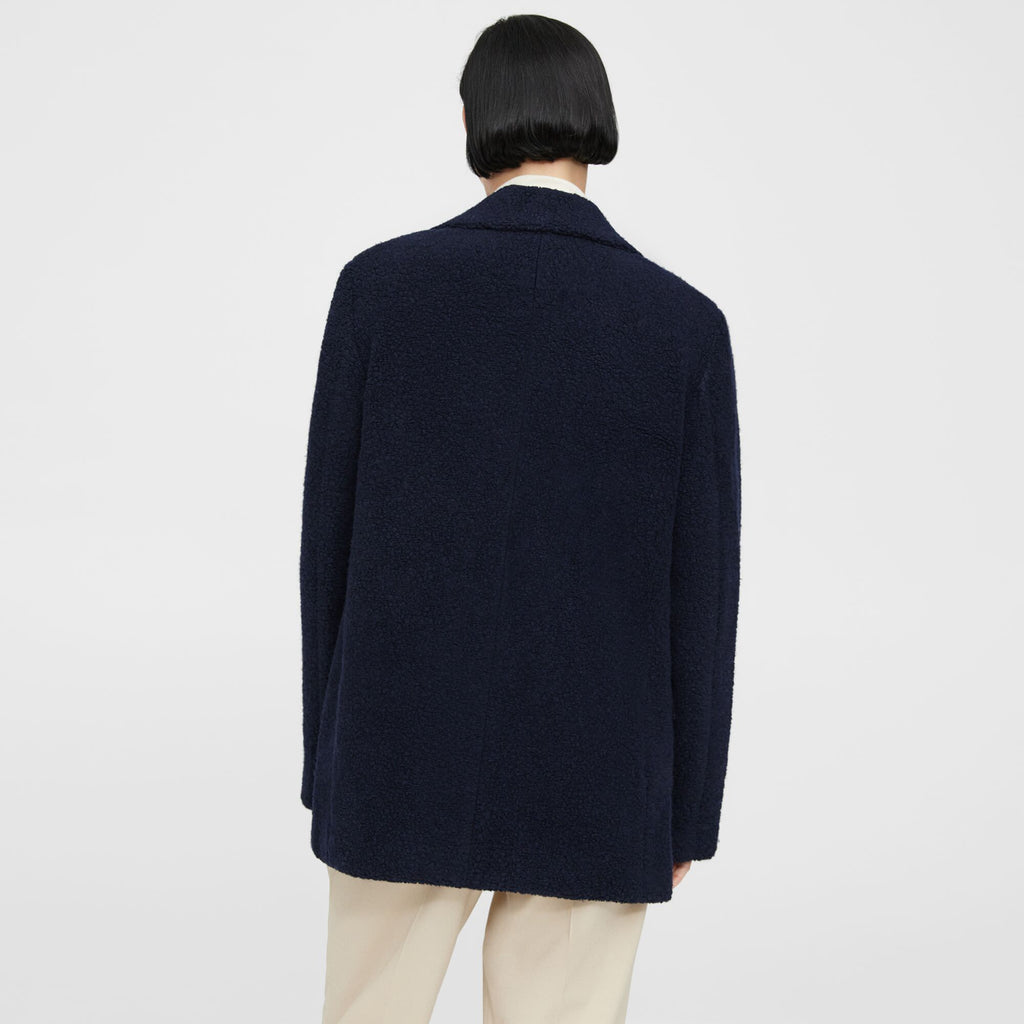 Theory NYC - Cut & Sew Knit - Faux Fur Boy Jkt - Navy
