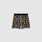Short Tkid Cutoff Print - Noir Et Jaune