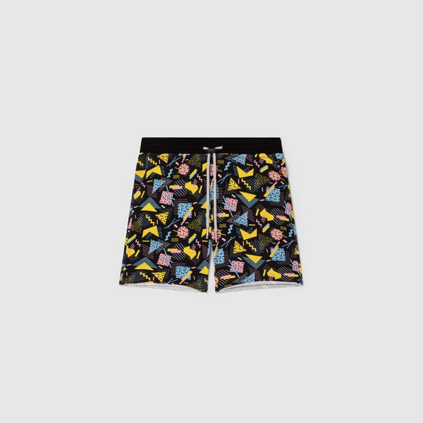 Short Tkid Cutoff Print - Noir Et Jaune