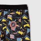 Short Tkid Cutoff Print - Noir Et Jaune