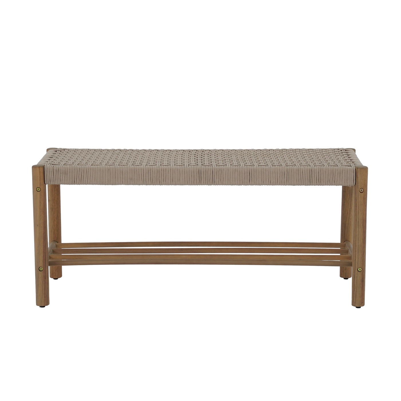 Tongo - Banc Intérieur Et Extérieur - Bois D'Acacia Et Corde Beige