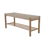 Tongo - Banc Intérieur Et Extérieur - Bois D'Acacia Et Corde Beige