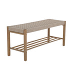 Tongo - Banc Intérieur Et Extérieur - Bois D'Acacia Et Corde Beige