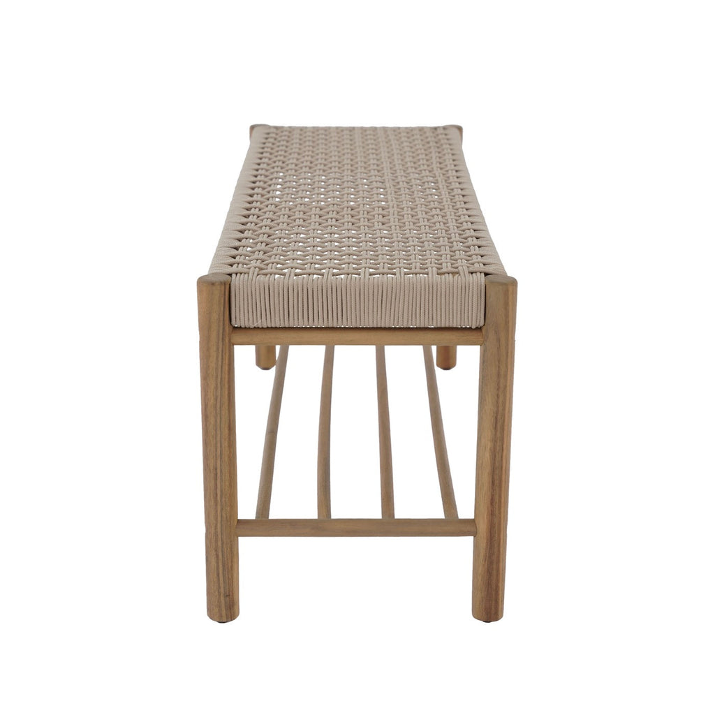 Tongo - Banc Intérieur Et Extérieur - Bois D'Acacia Et Corde Beige