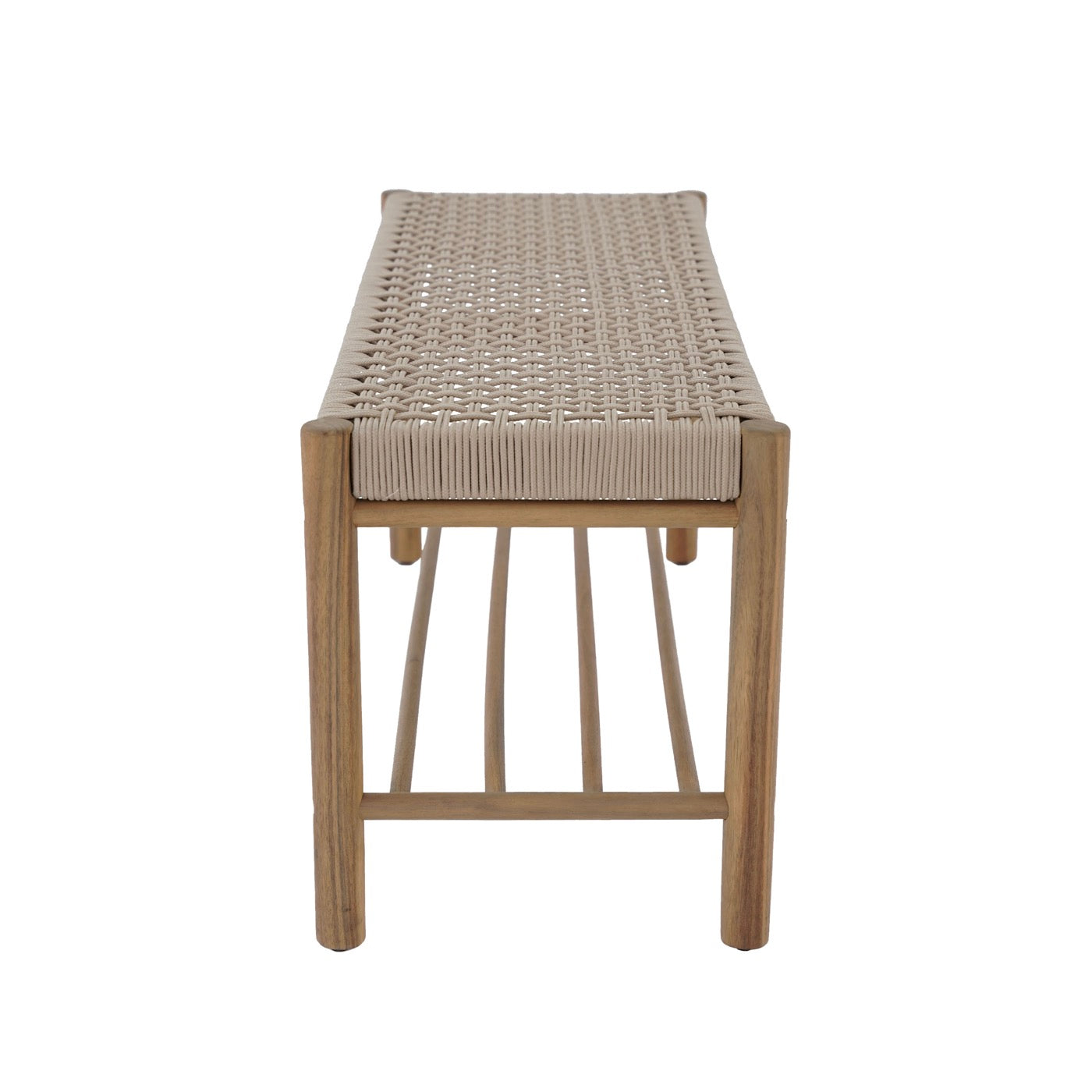 Tongo - Banc Intérieur Et Extérieur - Bois D'Acacia Et Corde Beige