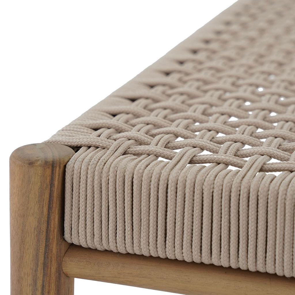 Tongo - Banc Intérieur Et Extérieur - Bois D'Acacia Et Corde Beige