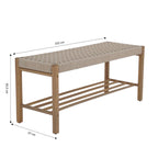 Tongo - Banc Intérieur Et Extérieur - Bois D'Acacia Et Corde Beige