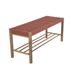 Tongo - Banc Intérieur Et Extérieur - Bois D'Acacia Et Corde Terracotta