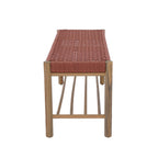 Tongo - Banc Intérieur Et Extérieur - Bois D'Acacia Et Corde Terracotta