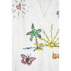 Top Printed V-Neck Smock