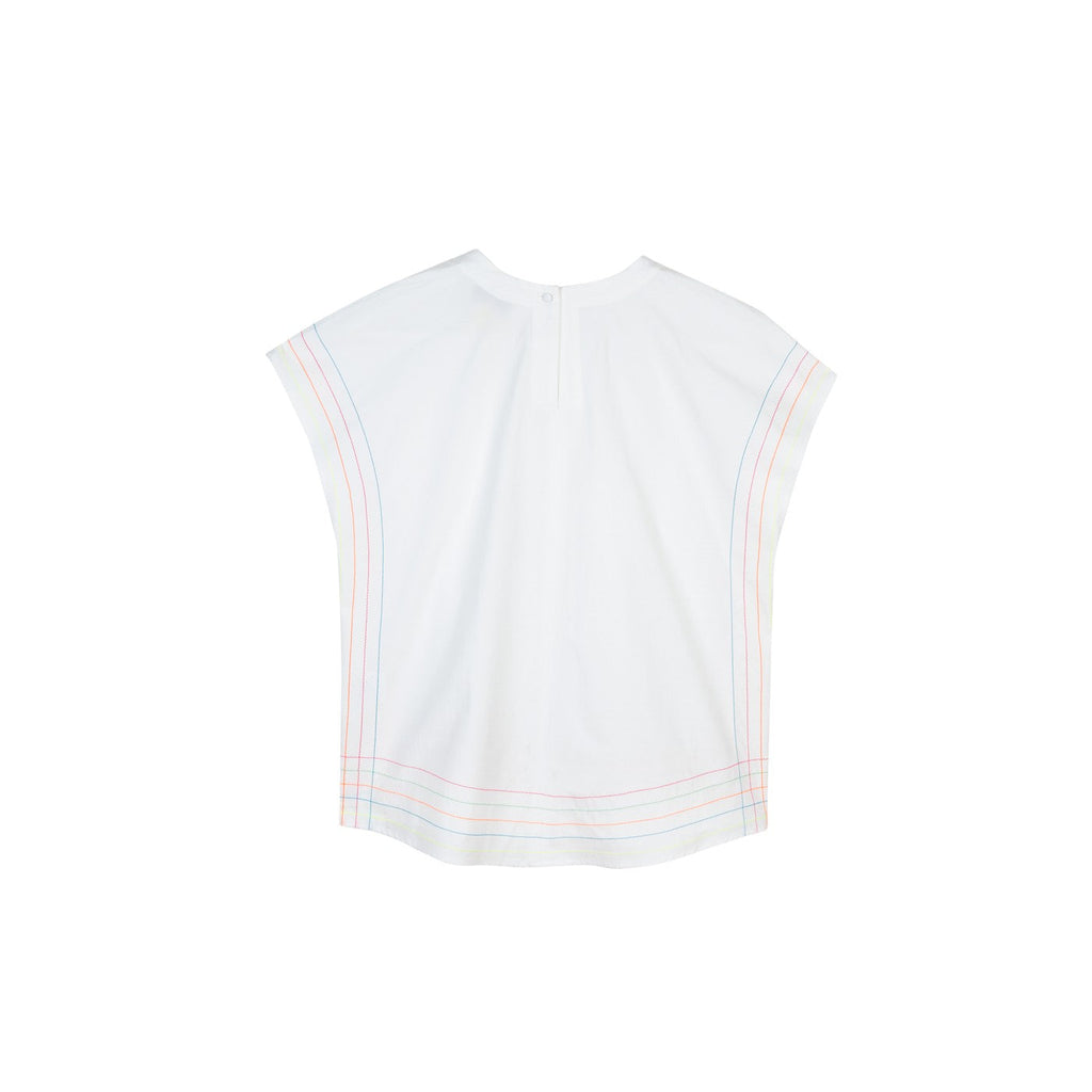 Blouse Neon-Topstitched Organic-Cotton