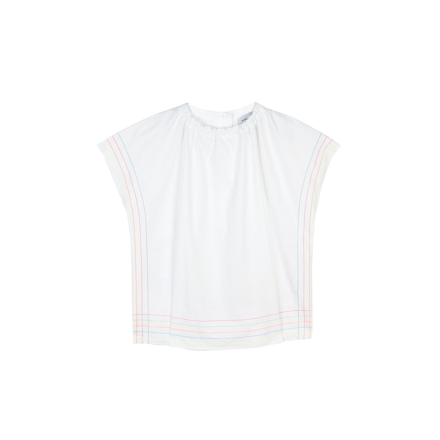 Blouse Neon-Topstitched Organic-Cotton