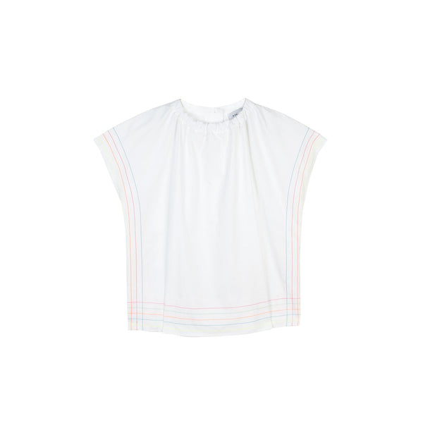 Blouse Neon-Topstitched Organic-Cotton