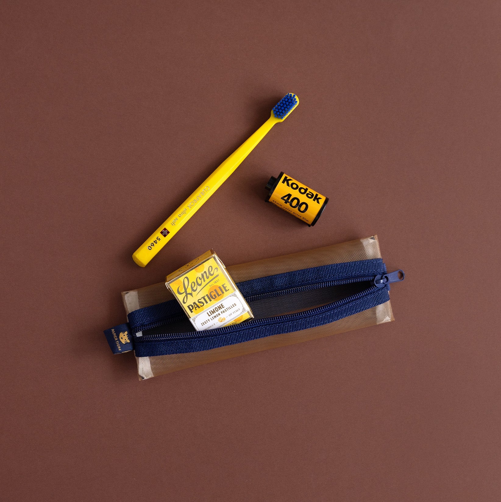 Trousse Kito - Bleu & Camel