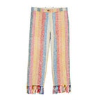 Pantalon Stripe Blanket Fringed Hem