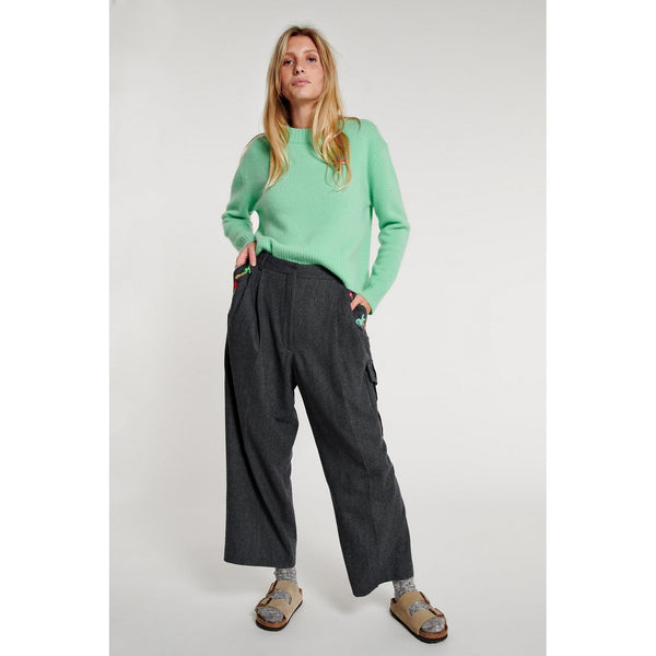 Pantalon Palm Tree Embroidered Wool