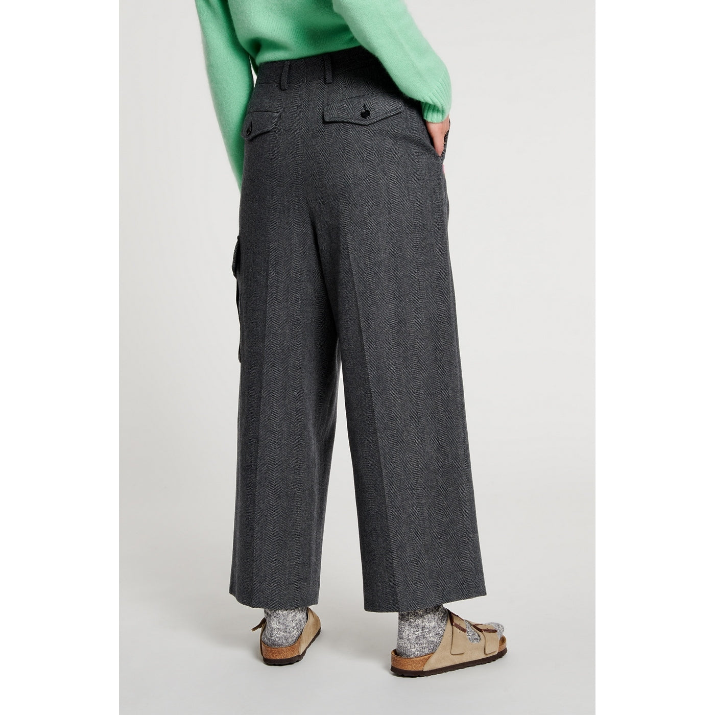 Pantalon Palm Tree Embroidered Wool