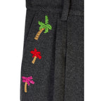 Pantalon Palm Tree Embroidered Wool