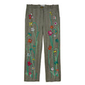 Pantalon Floral Embroidered Herringbone