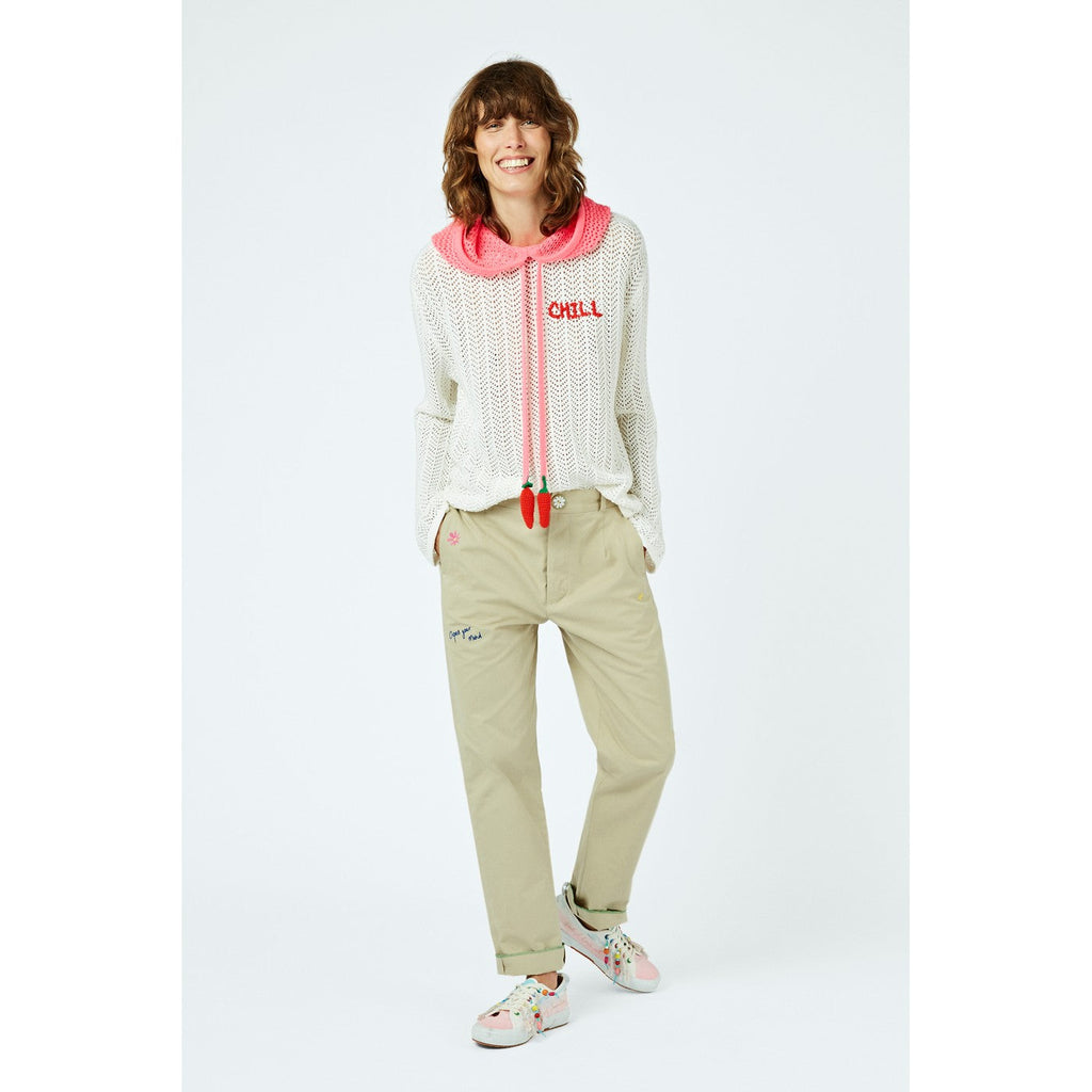 Pantalon Lucky Charm-Embroidered Cotton Chinos