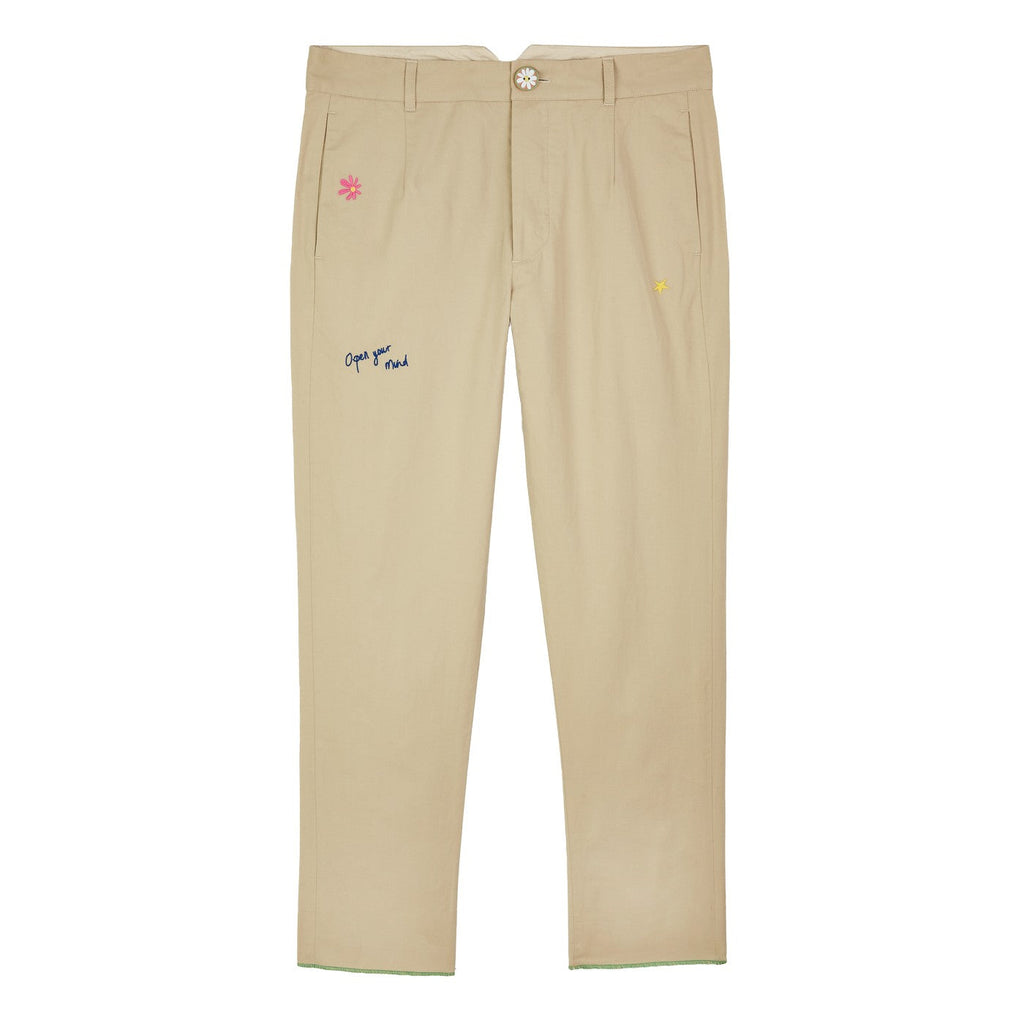 Pantalon Lucky Charm-Embroidered Cotton Chinos