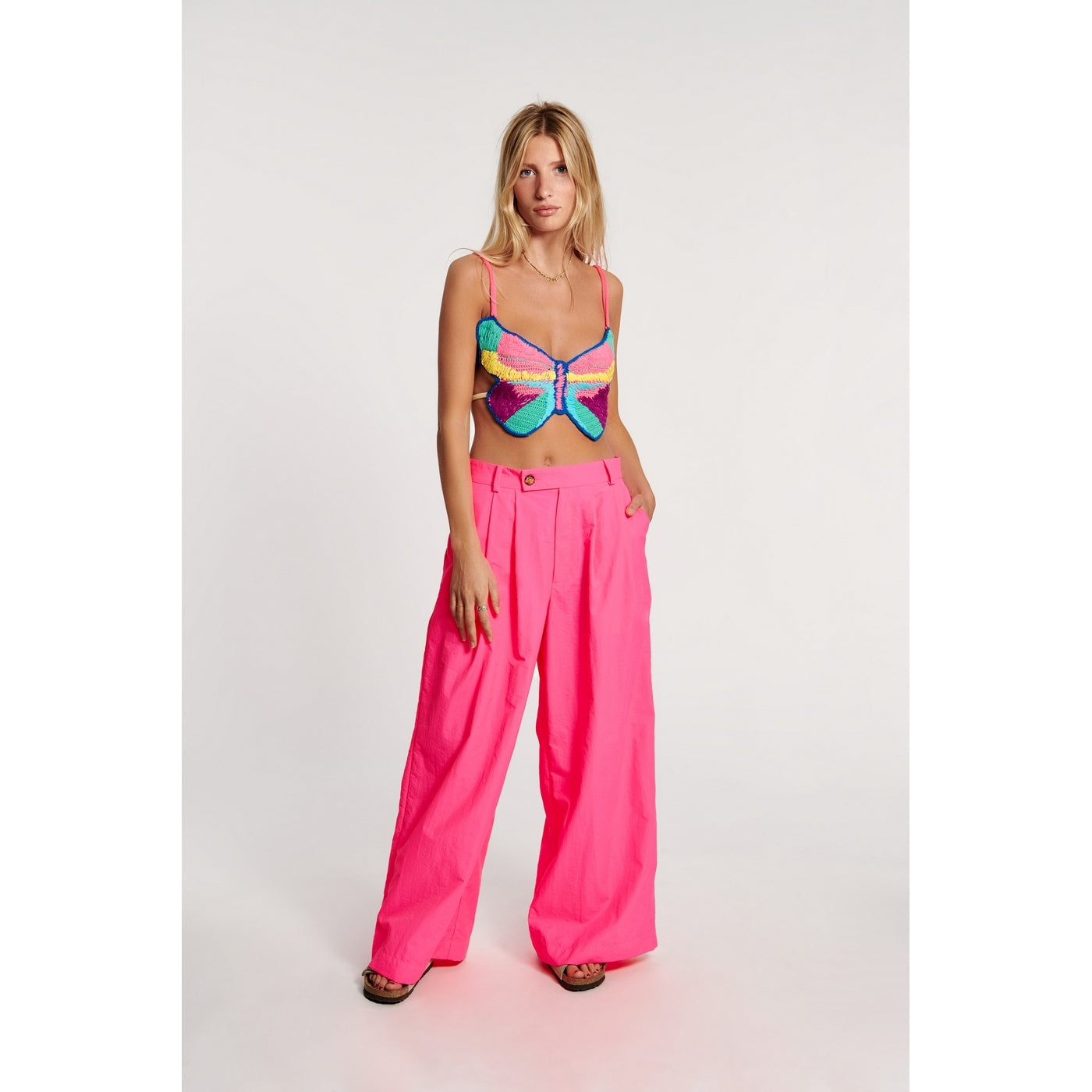 Pantalon Wide Leg Pleated Front