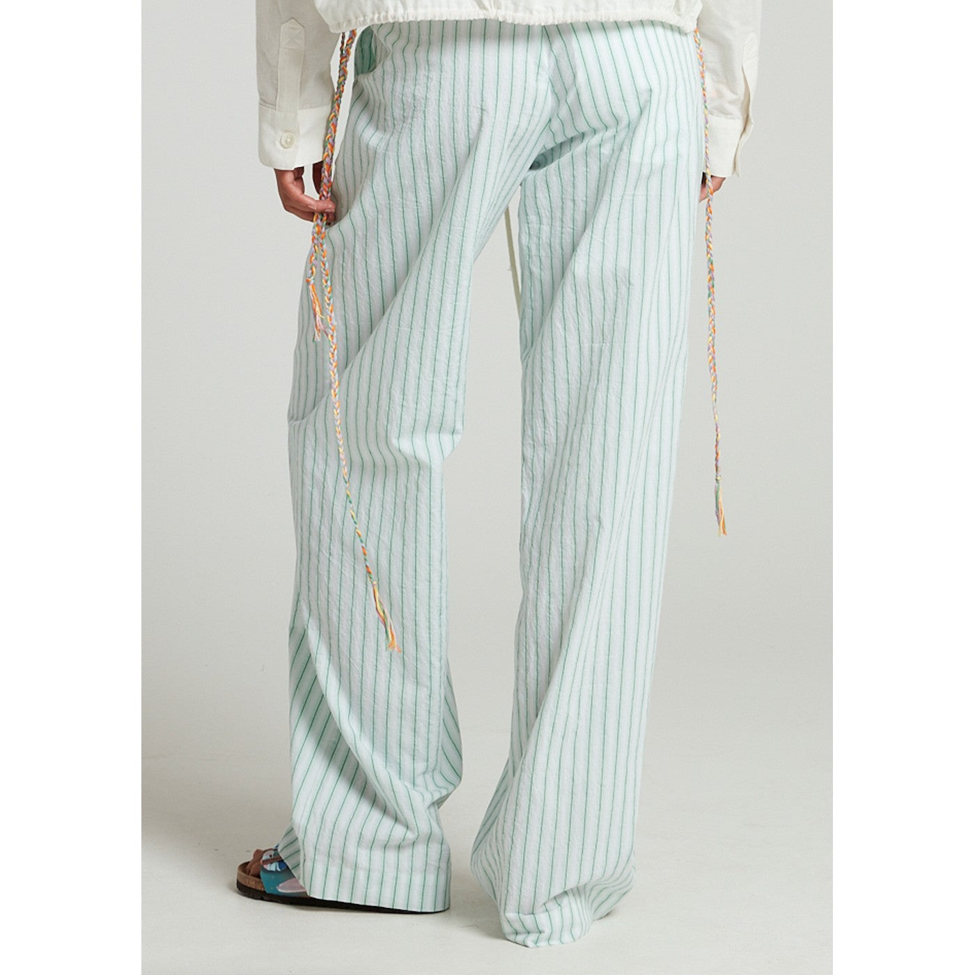 Pantalon Pyjama Style With Vegetable Embroidery