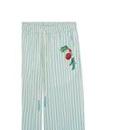 Pantalon Pyjama Style With Vegetable Embroidery