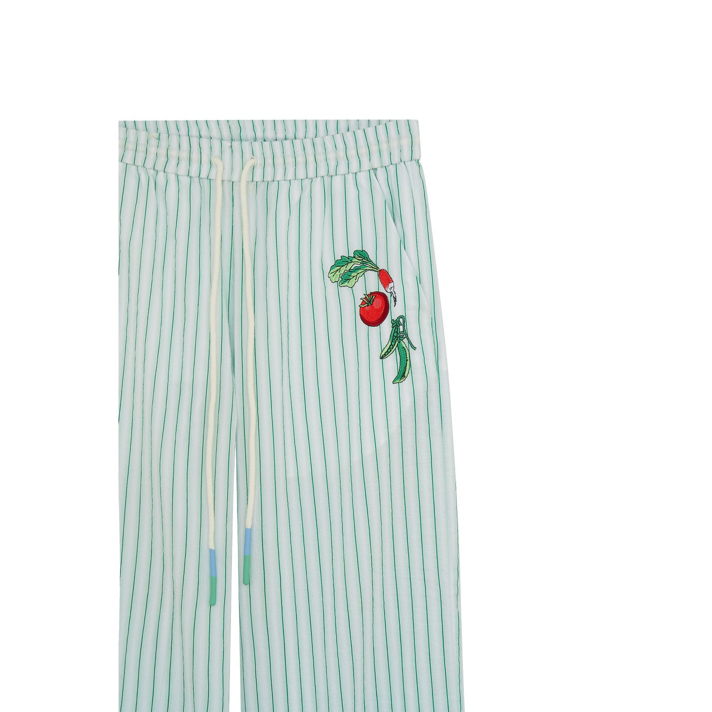 Pantalon Pyjama Style With Vegetable Embroidery