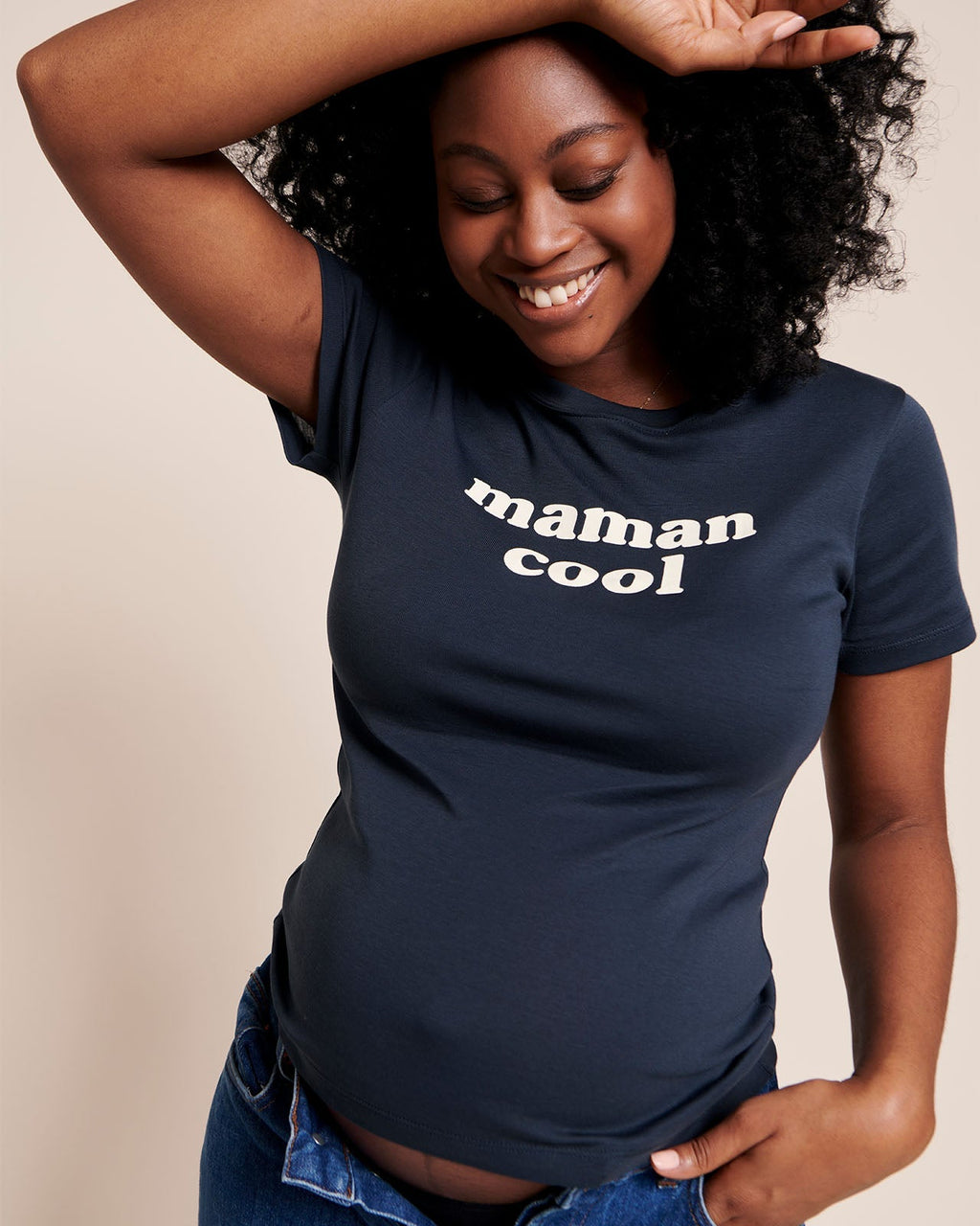 Le T-Shirt Maman Cool En Jersey Côtelé - Charbon