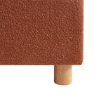 Lit Coffre Tsuki - Bouclette Terracotta Cannage - Sommier Inclus
