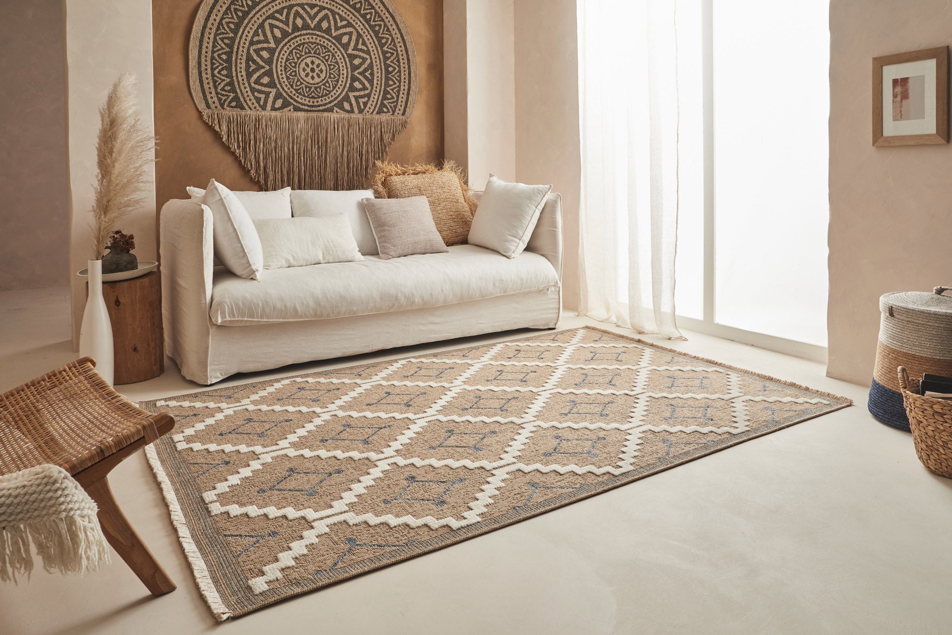 Tulum - Tapis D'Intérieur/Extérieur - Polypropylène - Bleu