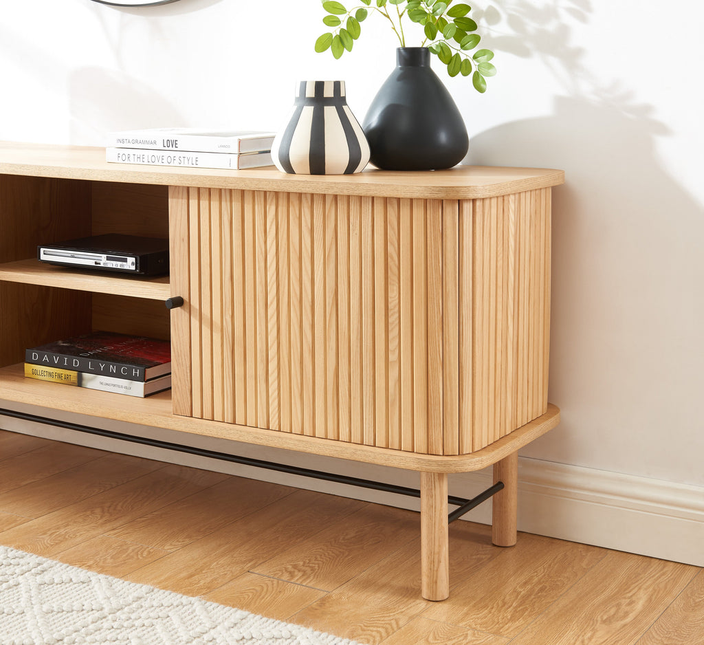 Meuble Tv Ernest - Frêne Portes Tambour Portes Tambour