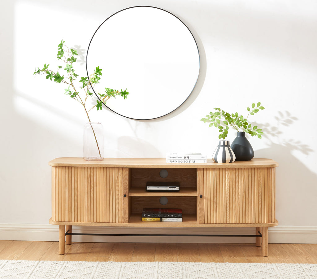 Meuble Tv Ernest - Frêne Portes Tambour Portes Tambour
