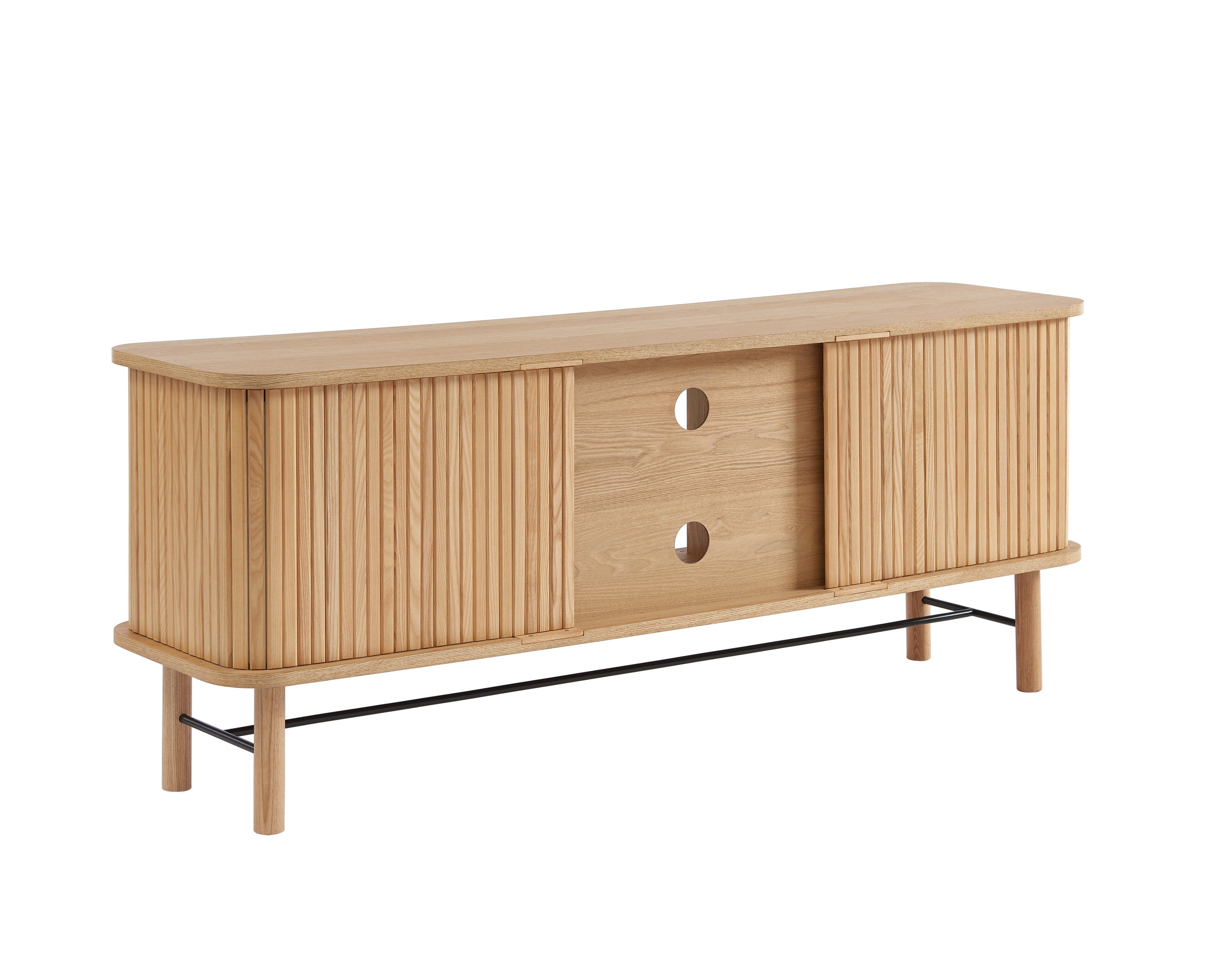 Meuble Tv Ernest - Frêne Portes Tambour Portes Tambour