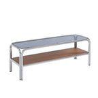 Meuble Tv Maggy - Verre Trempé Placage Noyer - 120cm