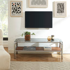 Meuble Tv Maggy - Verre Trempé Placage Noyer - 120cm