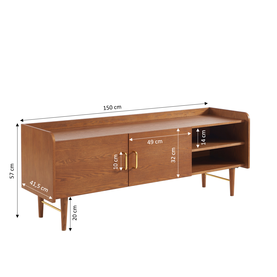 Twiggy - Meuble De Télévision - Placage Frêne