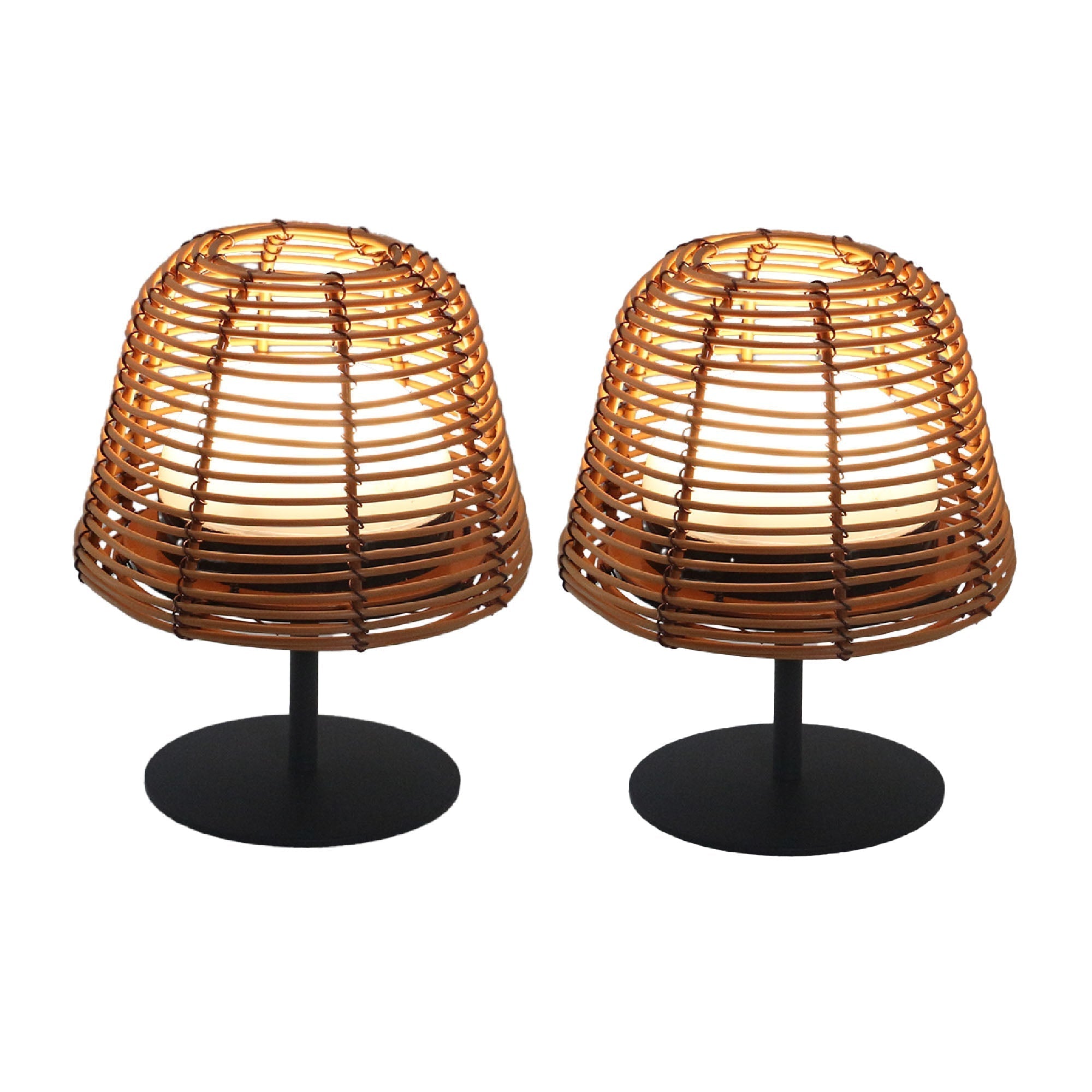 Boheme - Lampe De Table Sans Fil - Polyrotin - Marron