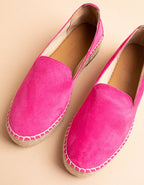 Espadrilles Plates Taormina - Cuir Daim Fuchsia - Femme