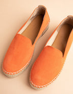 Espadrilles Plates Taormina - Cuir Daim Orange - Femme