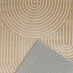 Tapis arc en ciel beige avec poils longs en relief Nazar rugs