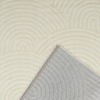 Tapis arc-en-ciel crème avec longs poils en relief Nazar rugs