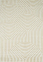 Tapis arc-en-ciel crème avec longs poils en relief Nazar rugs