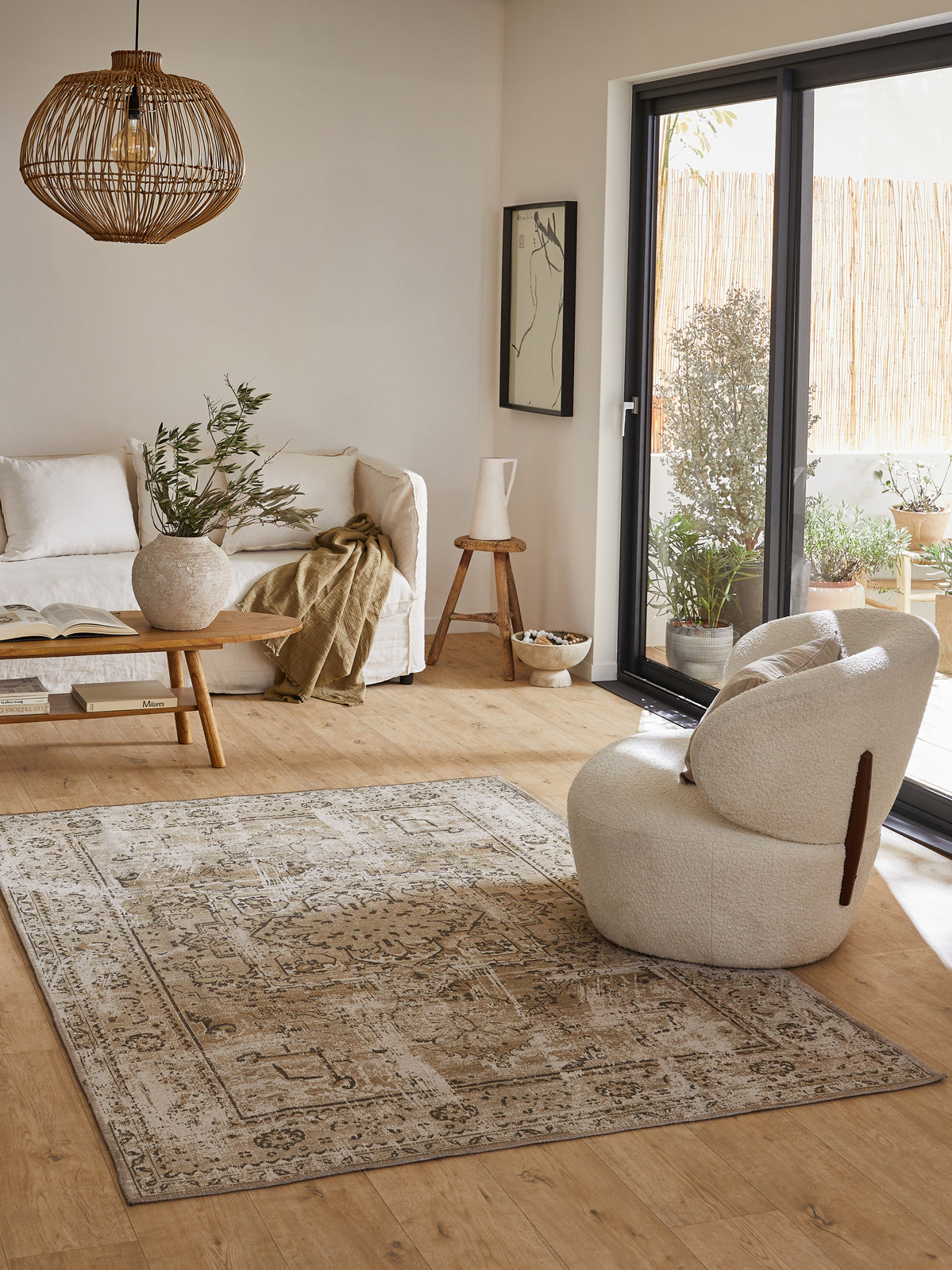 Carry - Tapis D'Intérieur - Polyester Imprimé - Kaki