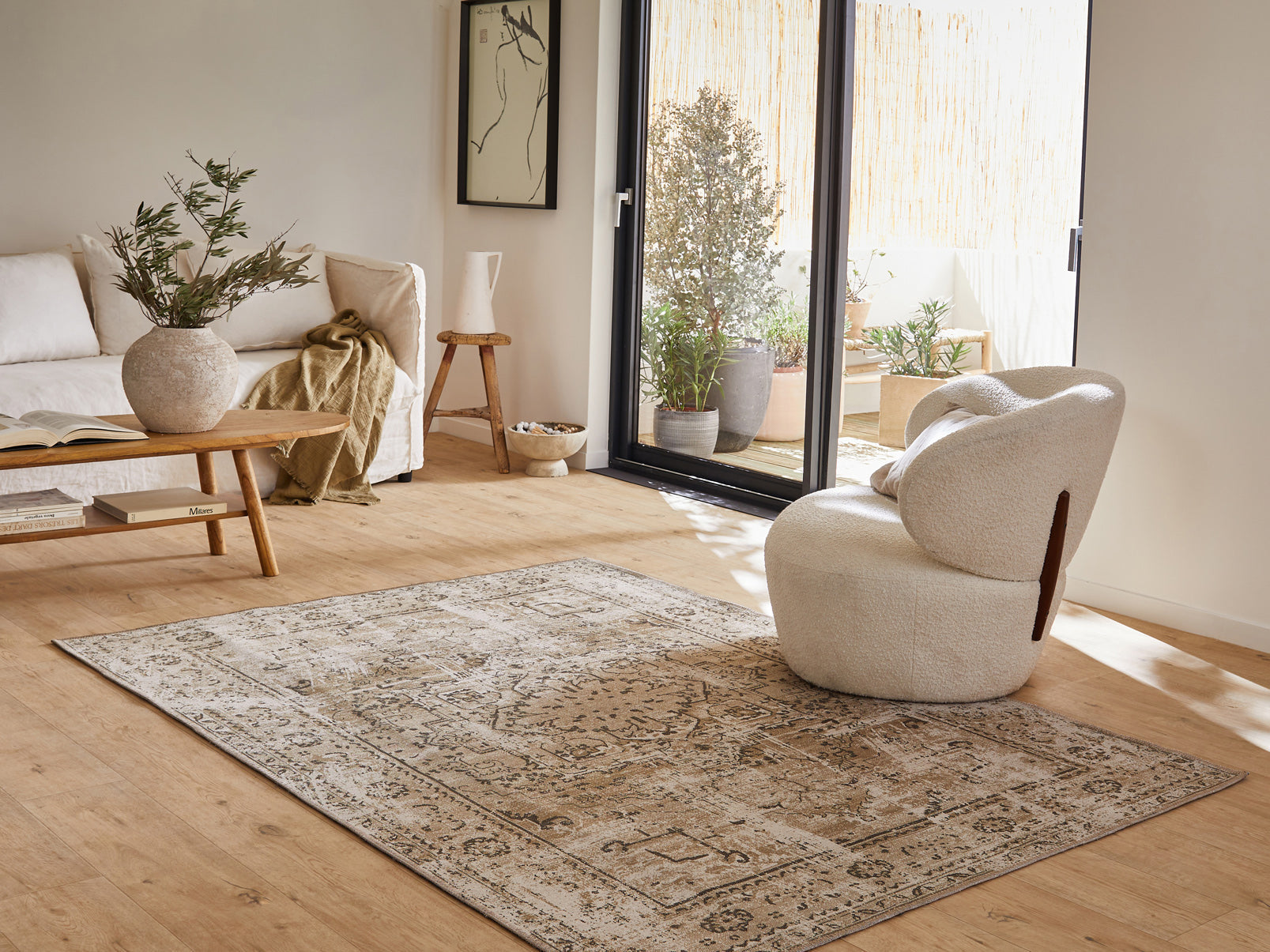 Carry - Tapis D'Intérieur - Polyester Imprimé - Kaki