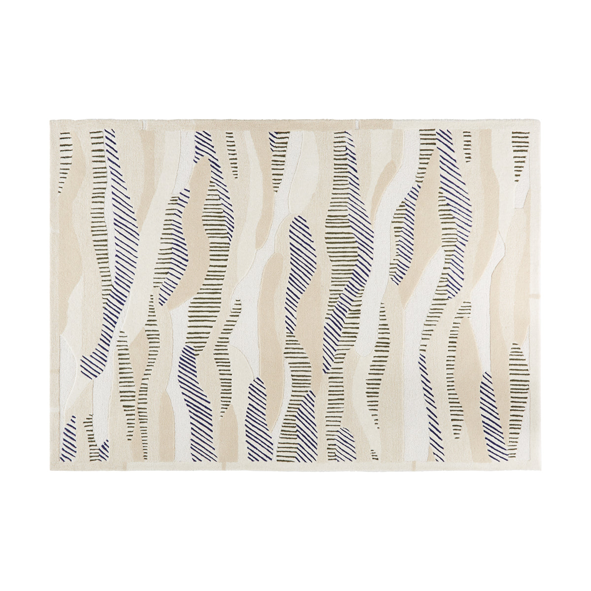 Tapis Azélie - Multi Kaki & Bleu