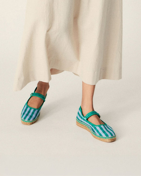 Espadrilles Peonia Cuadros Verdes