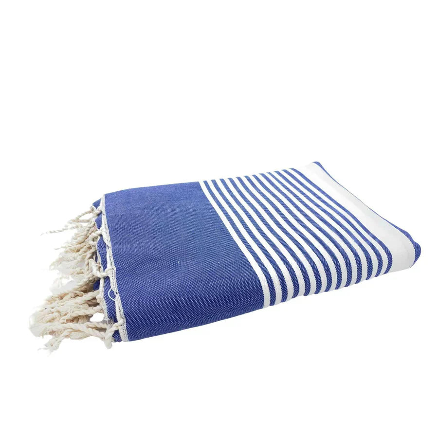 Fouta Xxl Rayée - Bleu Océan